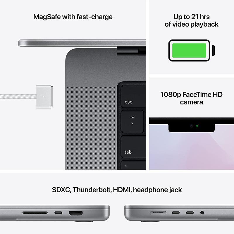 لپ تاپ اپل مدل MacBook Pro MK183 10C-16C Apple M1 Pro 16GB-512GB-Apple