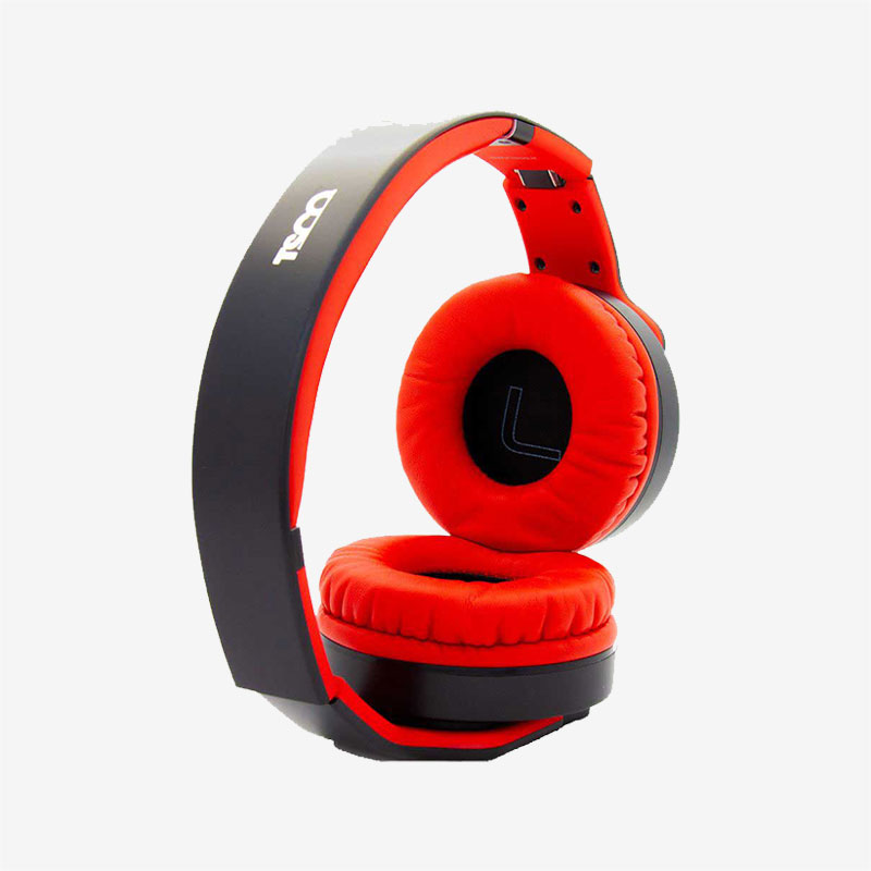 Tsco-TH-5323-Black-Red-Bluetooth-Headset-Side