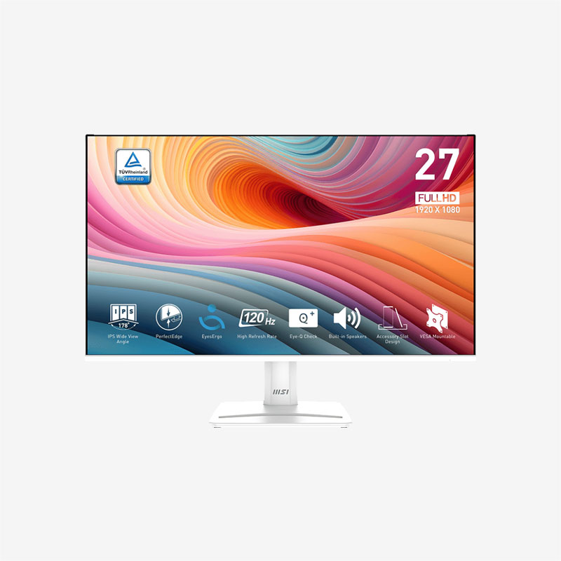 MSI PRO MP275W E2 White Monitor Front