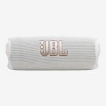 JBL White Flip 7 Portable Bluetooth Speaker Front
