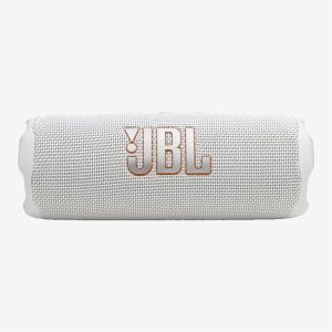 JBL White Flip 7 Portable Bluetooth Speaker Front