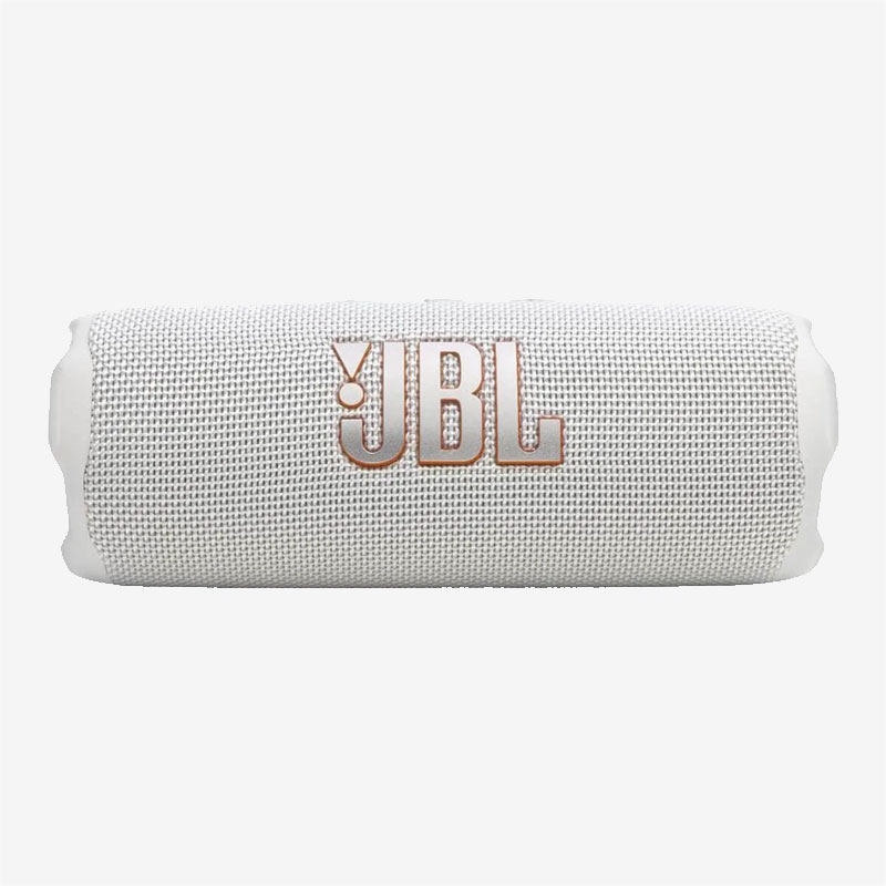 JBL White Flip 7 Portable Bluetooth Speaker Front