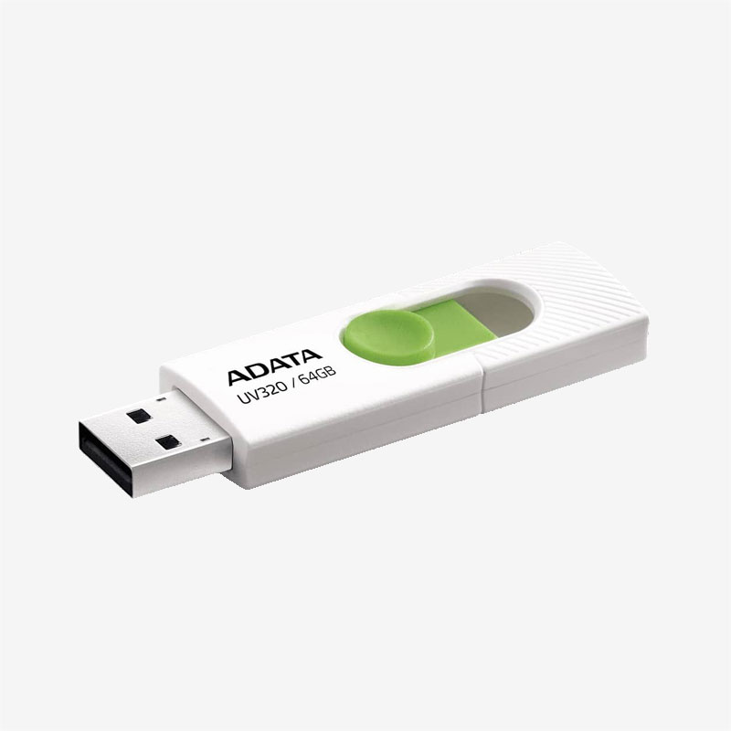Adata White And Green UV320 64GB Flash Memory