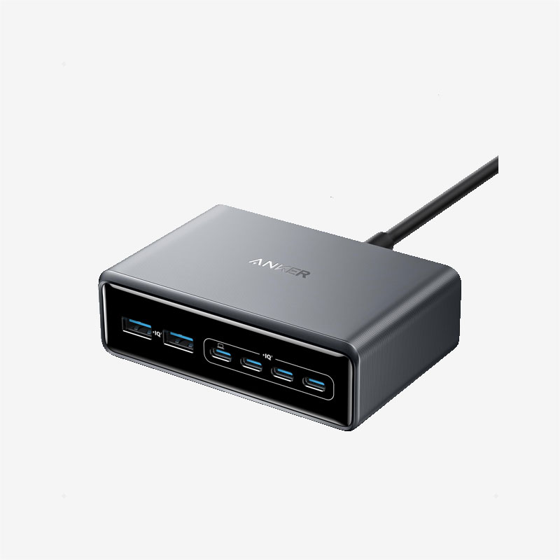 Anker Black Prime Charger 200W 6 Port GaN Charging Station
