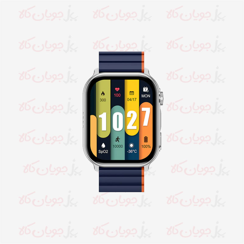 Kieslect-Calling-Watch-Ks-Pro-Yellow-Blue-Strap-Smart-Watch-Front-001