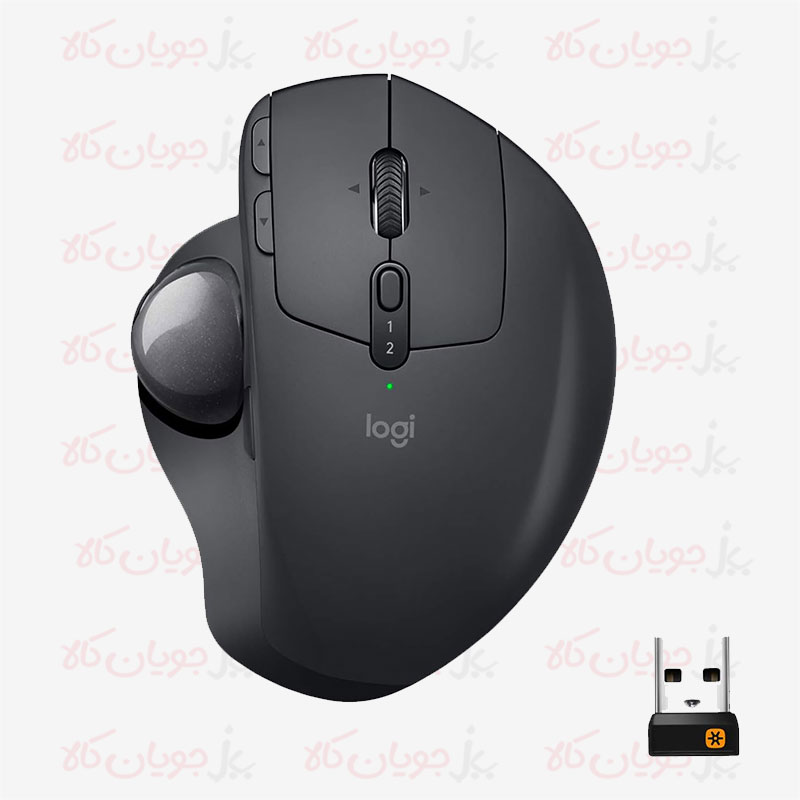 Logitech-Trackball-Gray-Wireless-Mouse-Above-001