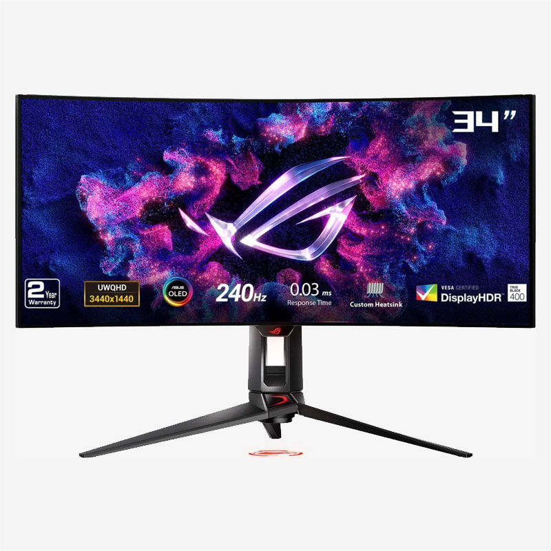 Asus ROG Swift PG34WCDM Black Curved Gaming Monitor Front