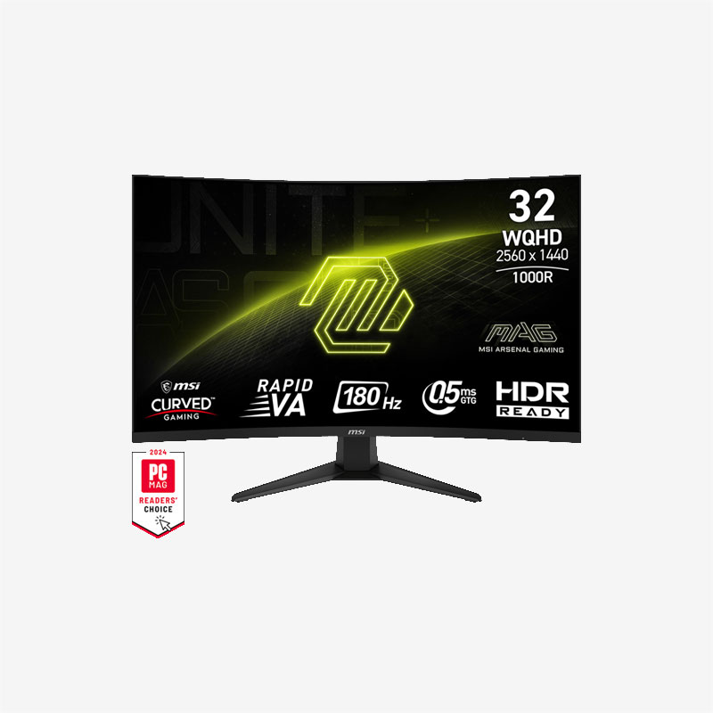 MSI MAG 325CQF Black Curved Gaming Monitor Front