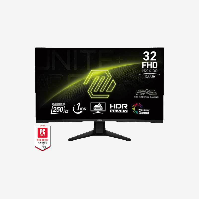 MSI MAG 32C6X Black Curved Gaming Monitor Front