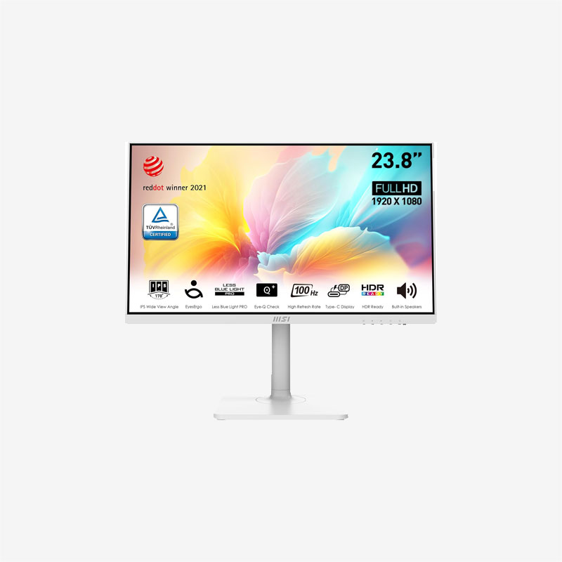 MSI Modern MD2412P White Monitor Front