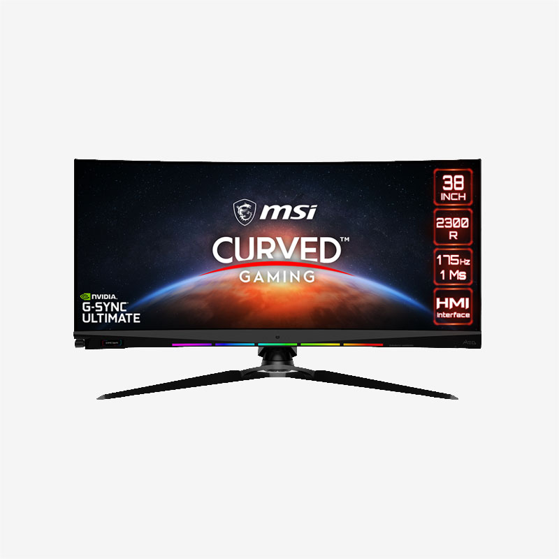 MSI Optix MEG381CQR Plus Black Curved Gaming Monitor Front