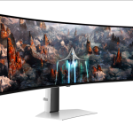 Samsung Odyssey OLED G9 G93SC LS49CG 934SM Silver Curved Gaming Monitor Left