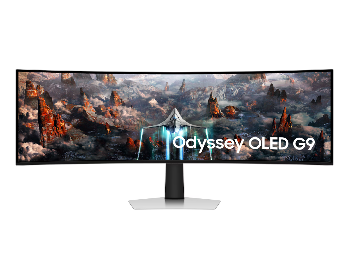 Samsung Odyssey OLED G9 G93SC LS49CG934 SMXUE Silver Curved Gaming Monitor Front