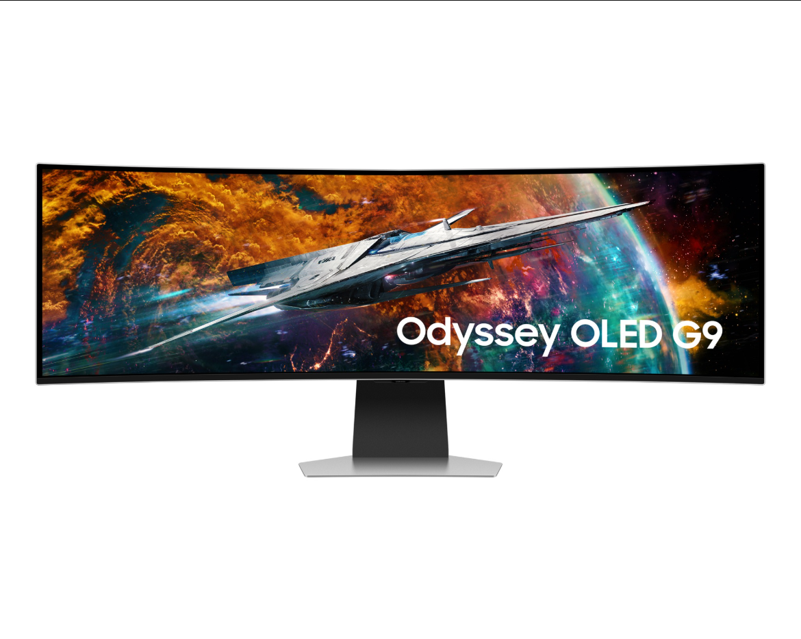 Samsung Odyssey OLED G9 G95SC LS49CG954 SMXUE Silver Curved Gaming Monitor Front