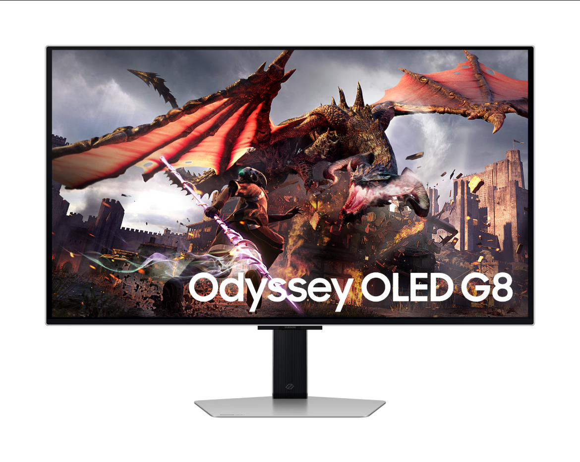 Samsung Odyssey OLED LS32DG802 SMXUE Silver Gaming Monitor Front
