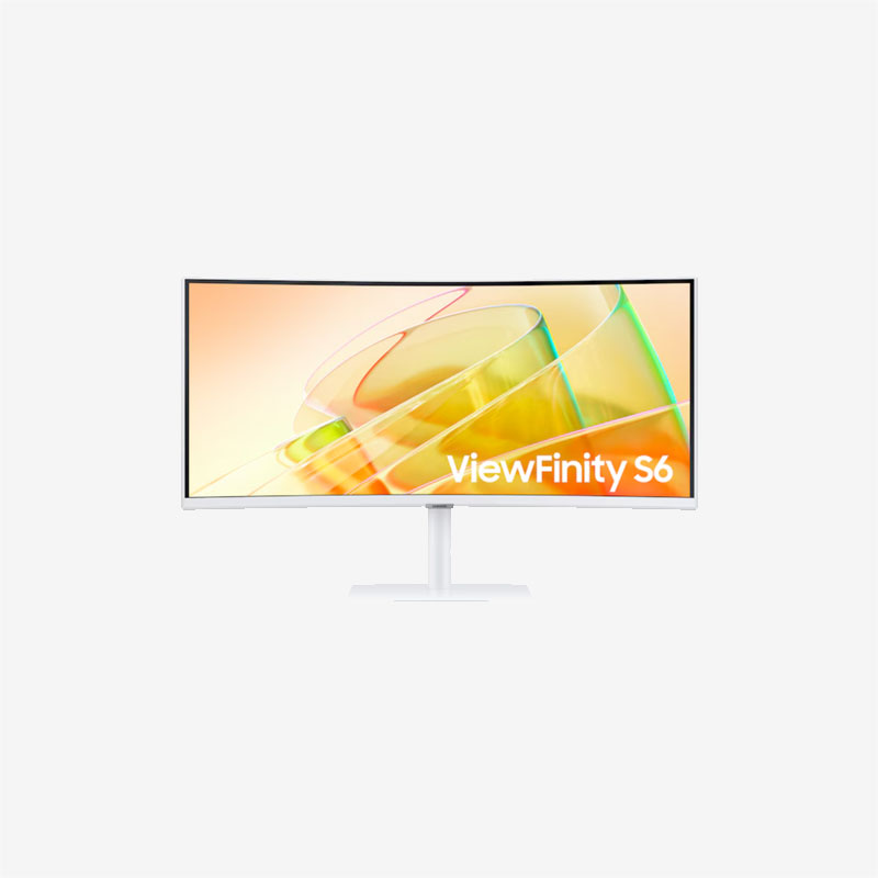 Samsung ViewFinity S6 S65TC LS34C650 TAMXUE White Curved Monitor Front
