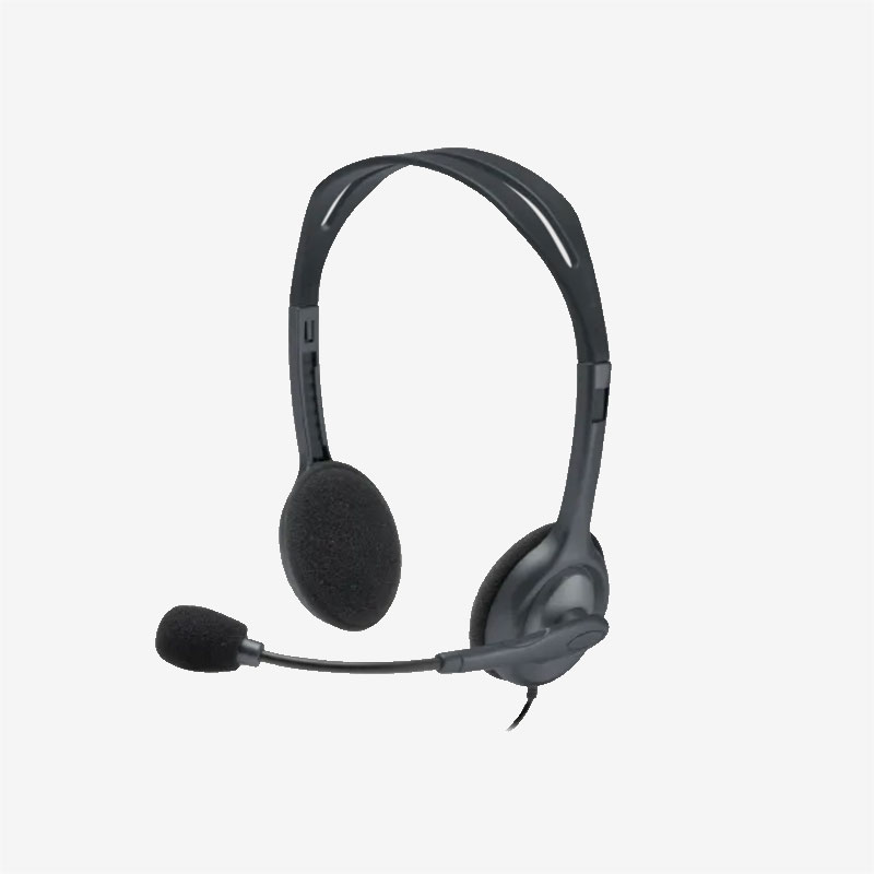 Logitech Gray H111 Business Wired Headset Front