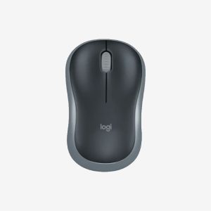 Logitech Gray M186 Wireless Mouse Above