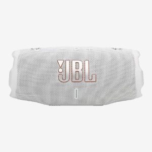 JBL White Charge 6 Portable Bluetooth Speaker Front