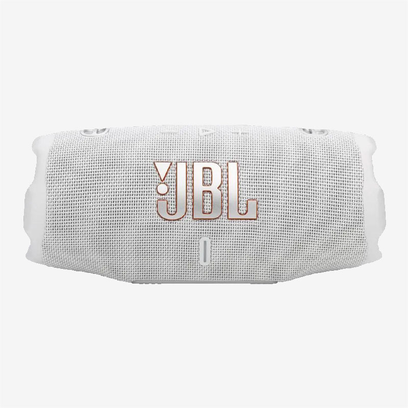 JBL White Charge 6 Portable Bluetooth Speaker Front