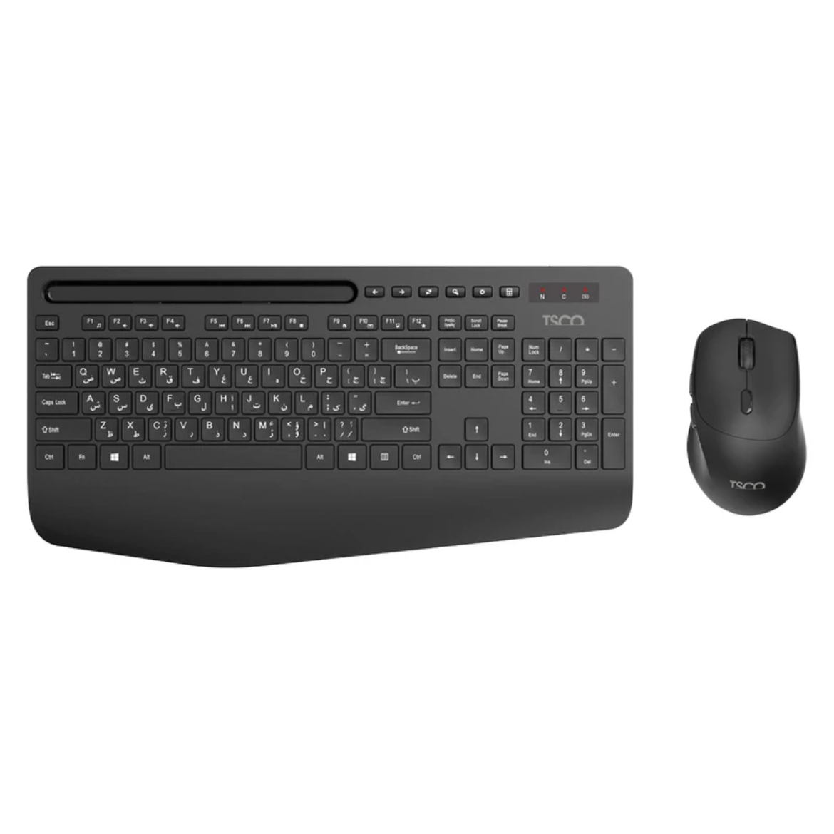 TSCO Black TKM 7025W Wireless Keyboard and Mouse