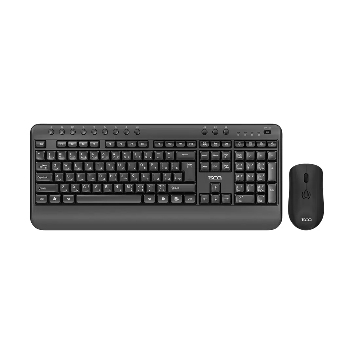 TSCO Black TKM 7029W Wireless Keyboard and Mouse