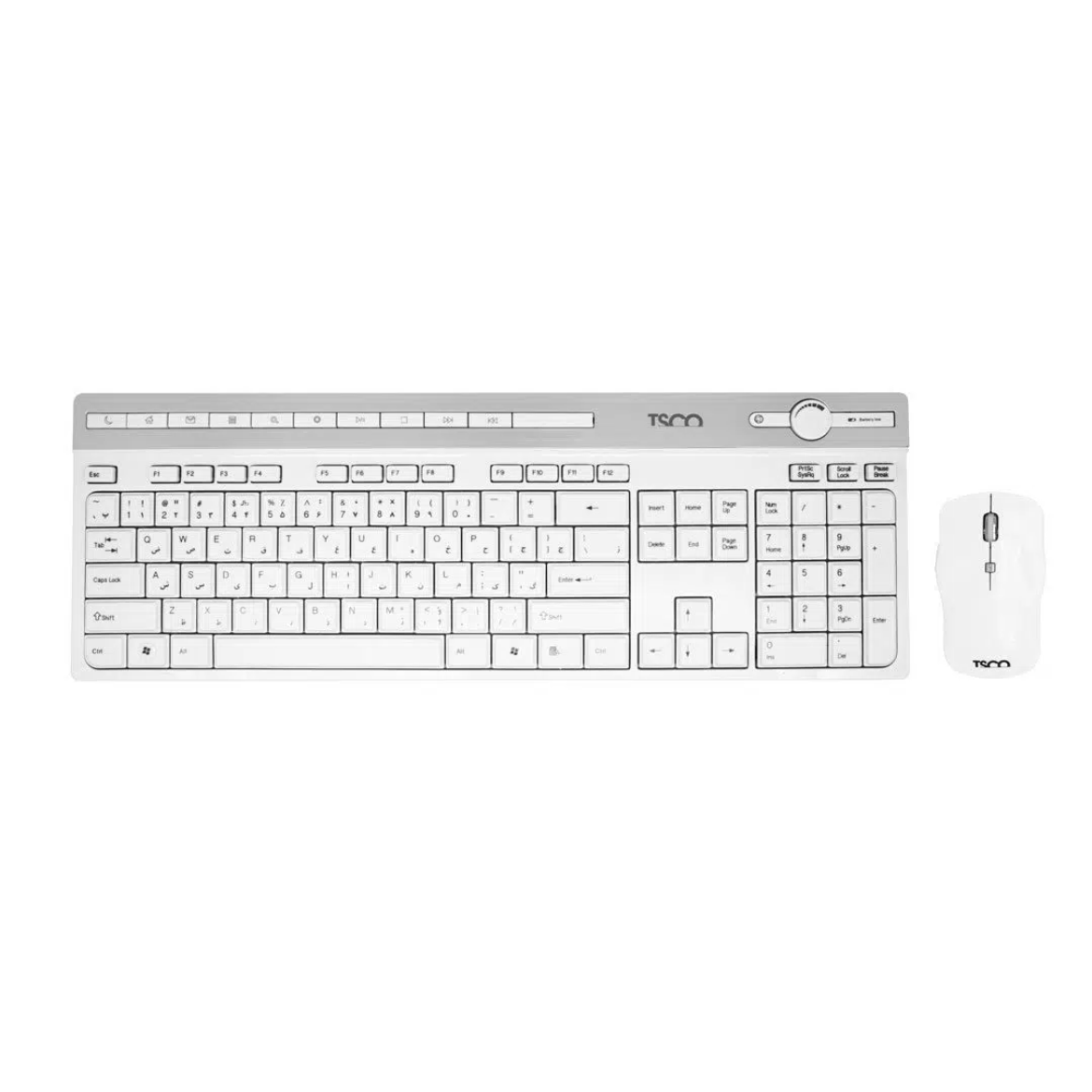 TSCO White TKM 7106W Wireless Keyboard and Mouse