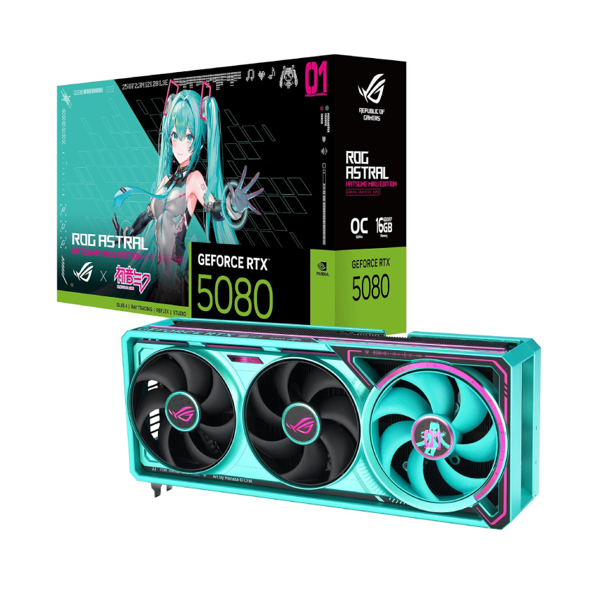 Asus 16GB ROG Astral RTX 5080 OC HATSUNE MIKU PC Graphic Card